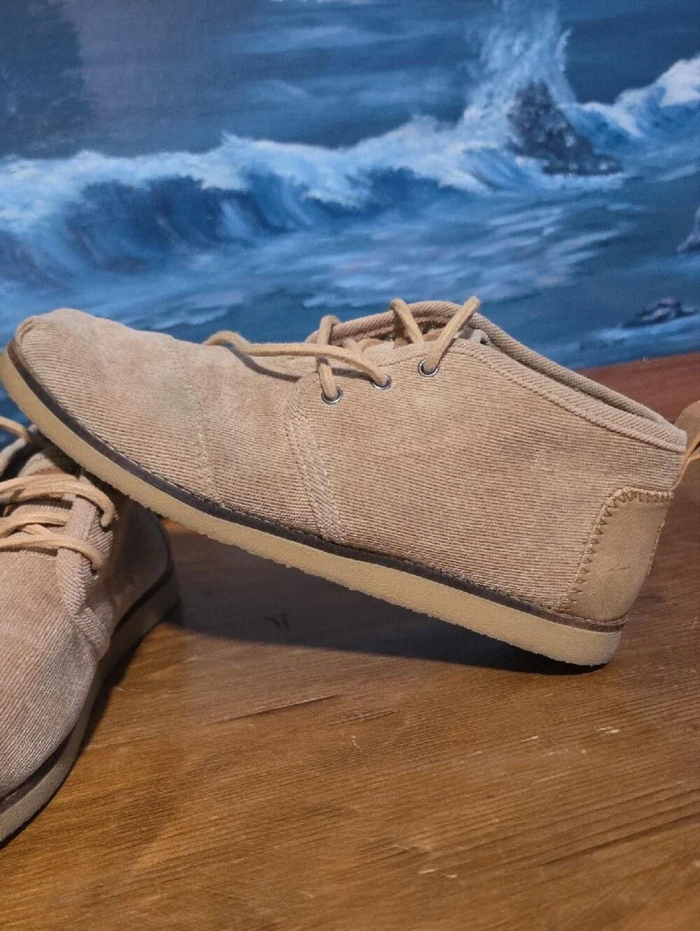 Toms Women's Chukka Boots in Tan Canvas, W 8.5